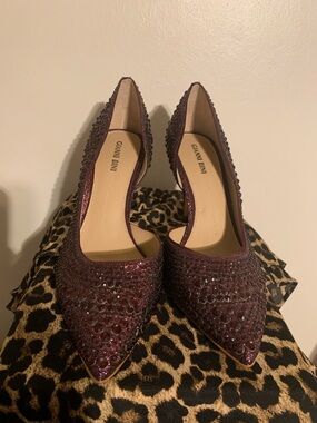 Gianni Bini Women's Plum Crystal Pointed Toe Pumps
